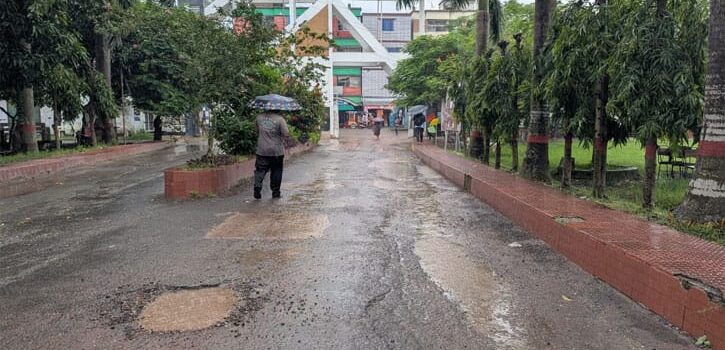 যবিপ্রবির সড়কে বেহাল দশা, দুর্ভোগ চরমে