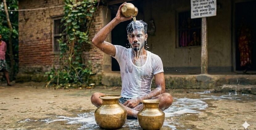 আধা মন দুধ দিয়ে গোসল করে স্ত্রীকে ঘরে না তোলার প্রতিজ্ঞা