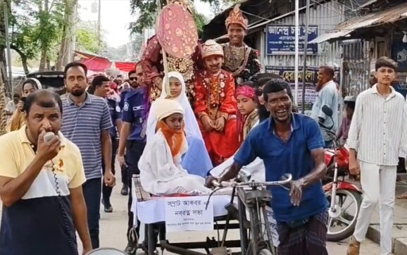 বর্নাঢ্য আয়োজনে কলাপাড়ায় বৈশাখী শোভাযাত্রা