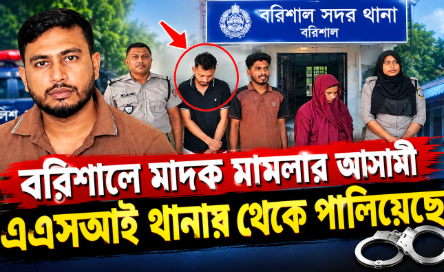বরিশালে মাদক মামলার আসামী এএসআই থানা থেকে পালিয়েছে